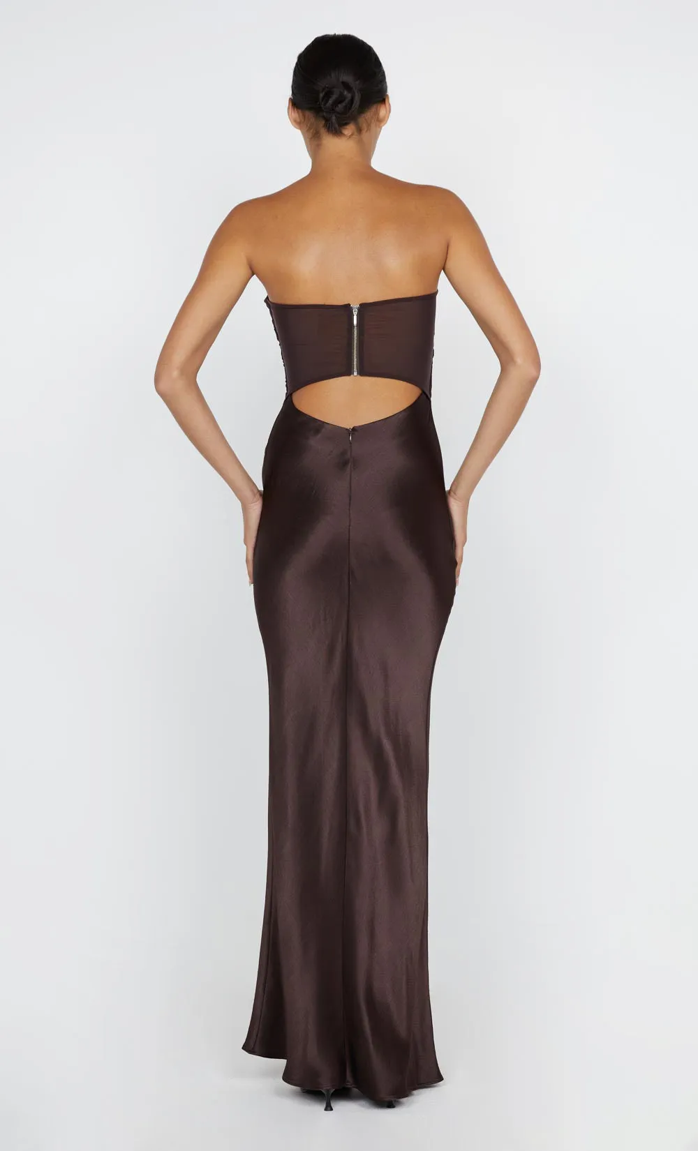HALLE STRAPLESS DRESS - CHOCOLATE sold by bec + bridge product image thumbnail 2