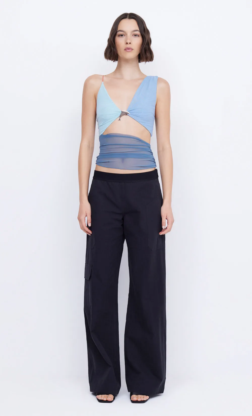 BYRON CUT OUT TANK - SPLICED BLUE sold by bec + bridge