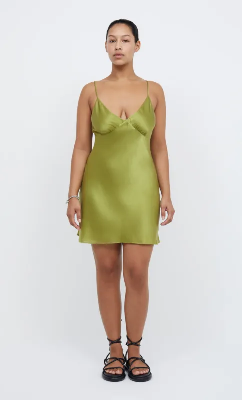 AMBER V MINI DRESS - FERN GREEN sold by bec + bridge
