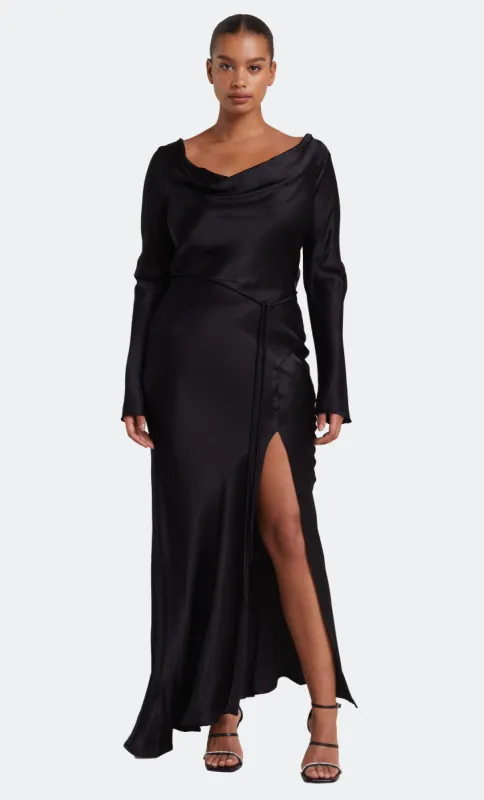MOON DANCE LONG SLEEVE COWL DRESS - BLACK sold by bec + bridge