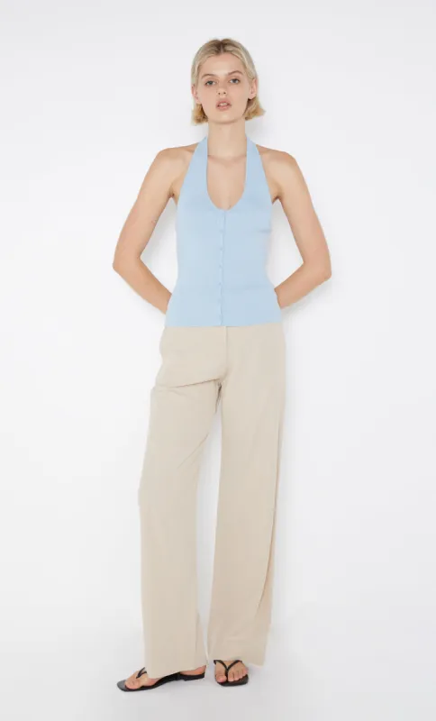 AMALFI HALTER KNIT TOP - DOLPHIN BLUE sold by bec + bridge