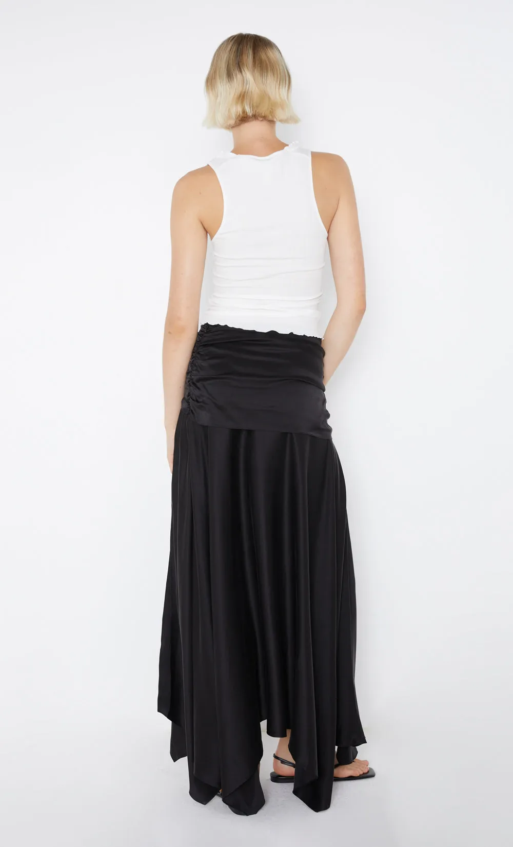 CHANTILLY SILK RUCHED SKIRT - BLACK sold by bec + bridge product image thumbnail 4