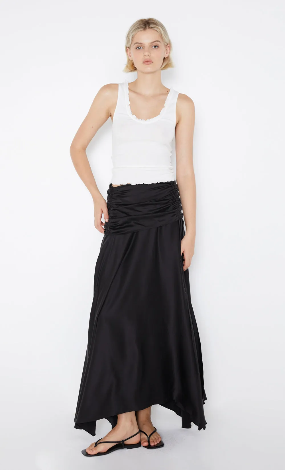 CHANTILLY SILK RUCHED SKIRT - BLACK sold by bec + bridge product image thumbnail 2