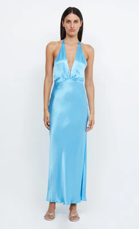 INDI HALTER MAXI DRESS - TOPAZ BLUE sold by bec + bridge