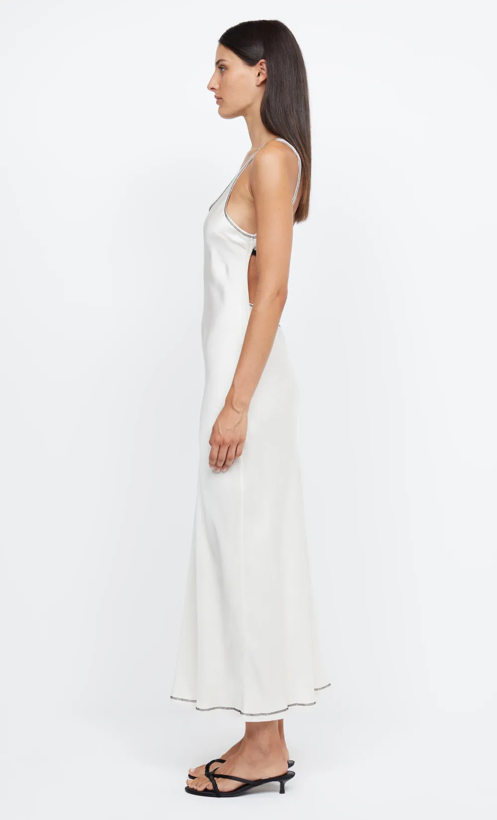 EMERY BACKLESS MIDI DRESS - IVORY/BLACK sold by bec + bridge product image thumbnail 4