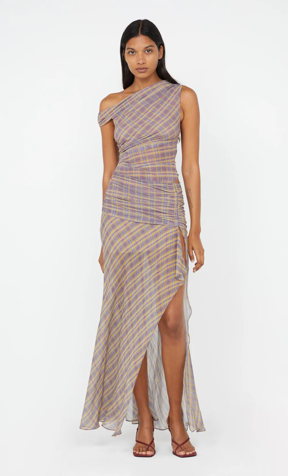 AURELIA ASYM DRESS - VIOLET CHECK sold by bec + bridge product image thumbnail 2