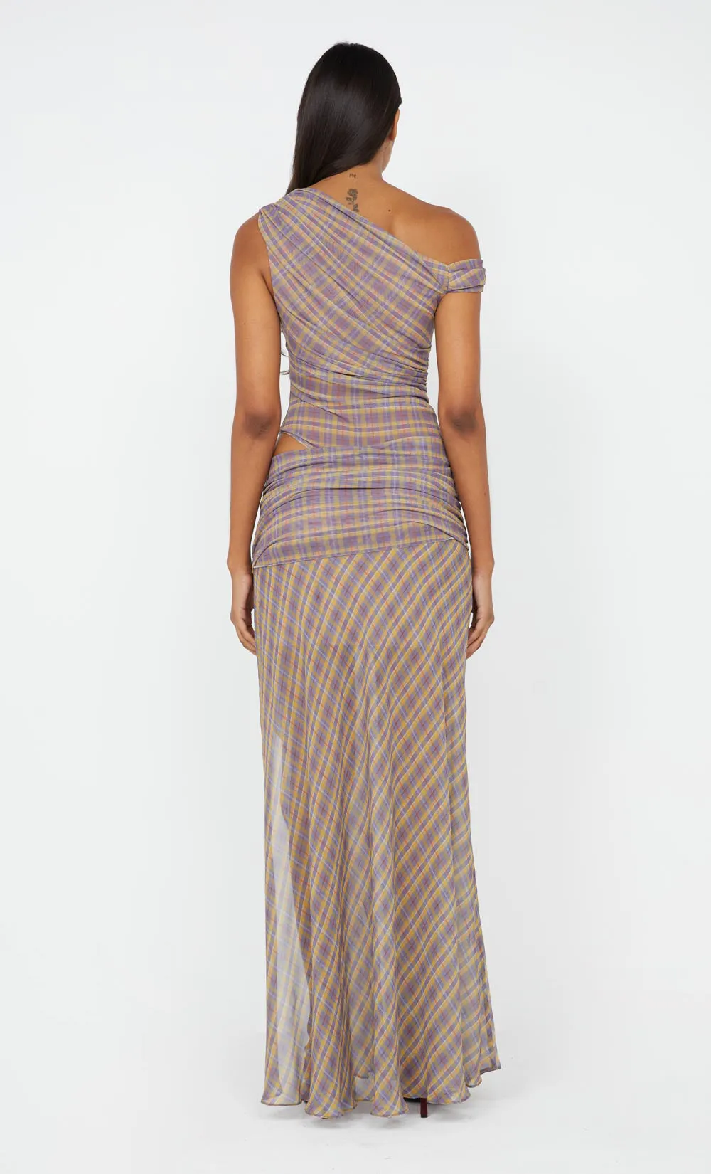 AURELIA ASYM DRESS - VIOLET CHECK sold by bec + bridge product image thumbnail 3