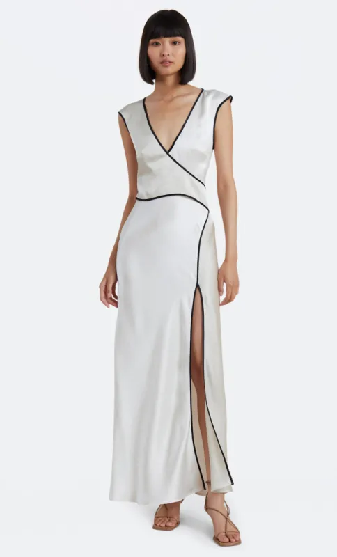 KIMBERLY V MAXI DRESS - IVORY/CHAMPAGNE sold by bec + bridge