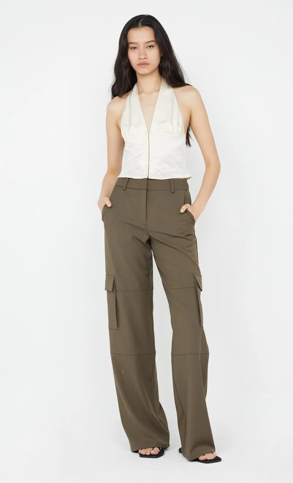 LAWENA HALTER TOP - IVORY sold by bec + bridge