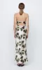 BLOOM SILK STRAPLESS MAXI - IVORY PRINT sold by bec + bridge