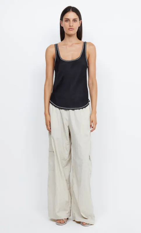 EMERY SCOOP TANK - BLACK/IVORY sold by bec + bridge