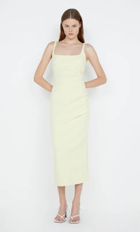KARINA TUCK MIDI DRESS - LEMON sold by bec + bridge