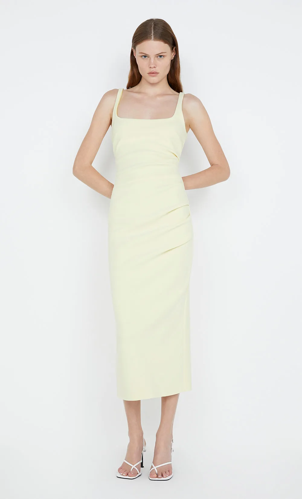 KARINA TUCK MIDI DRESS - LEMON sold by bec + bridge