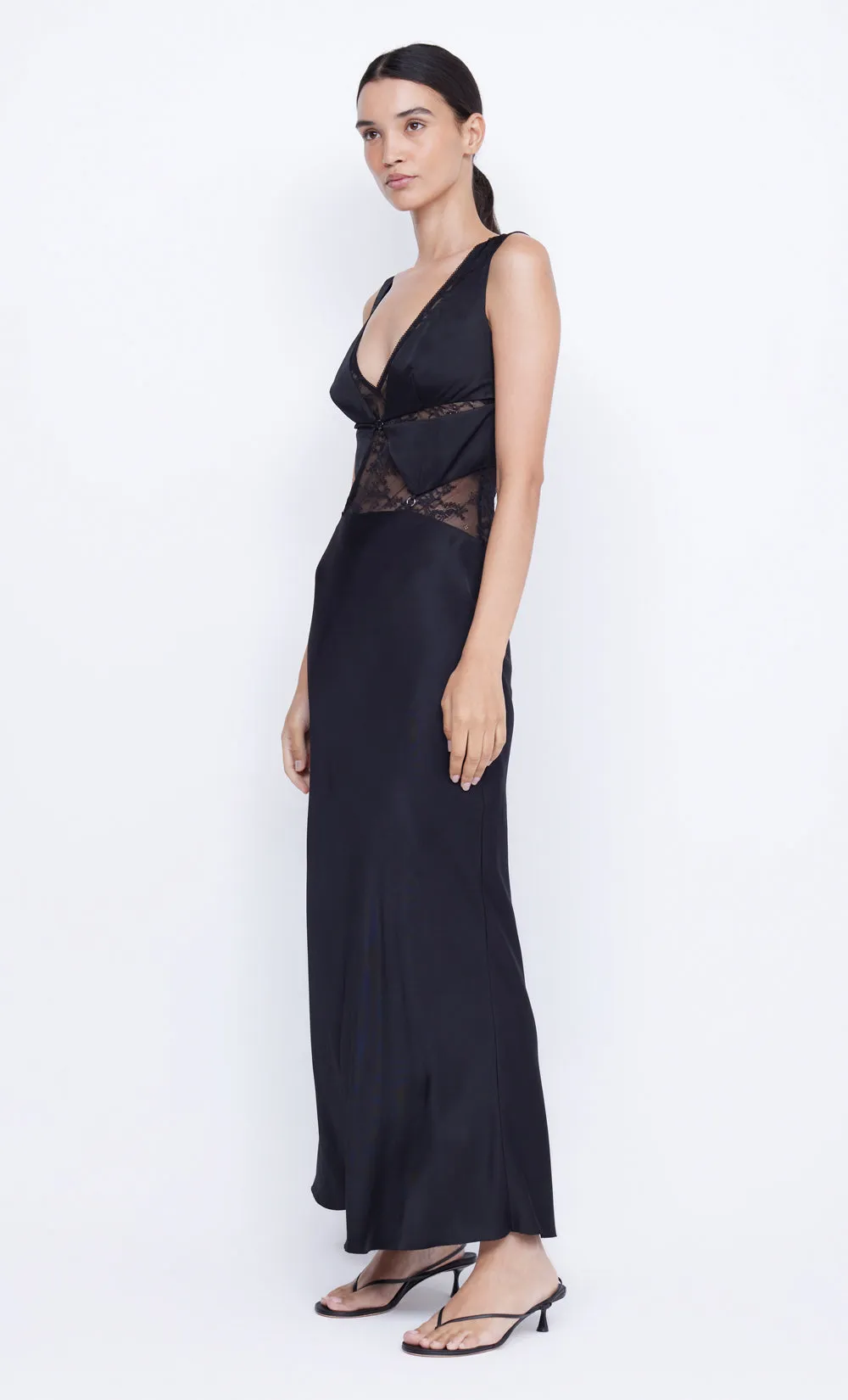 JULIETTE V NECK MAXI DRESS - BLACK sold by bec + bridge product image thumbnail 3