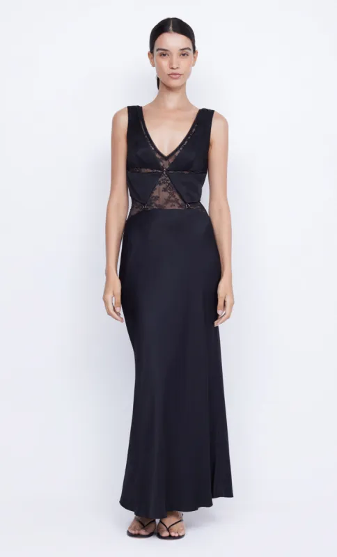 JULIETTE V NECK MAXI DRESS - BLACK sold by bec + bridge