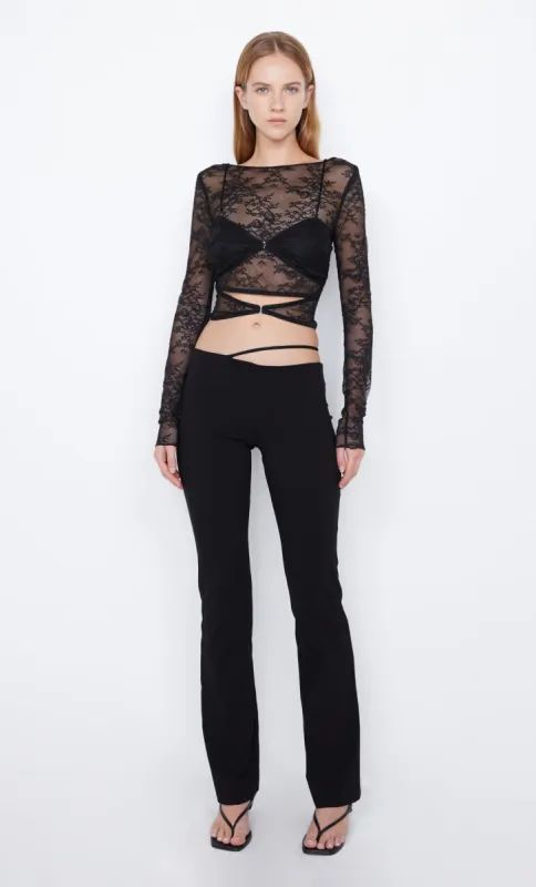 AMORAS LONG SLEEVE TOP - BLACK made by bec + bridge