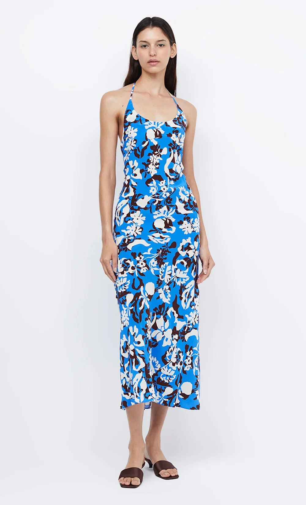 CLARISSE HALTER MAXI DRESS - BLUE LAGOON sold by bec + bridge