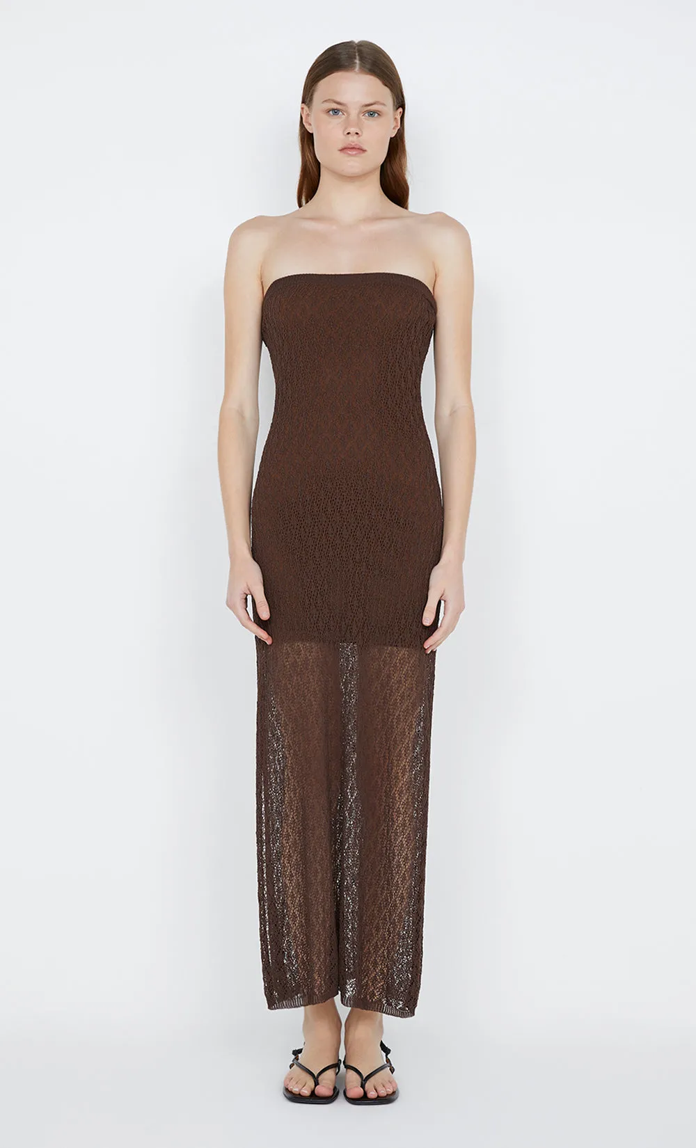 AURORA STRAPLESS DRESS - CHOC sold by bec + bridge