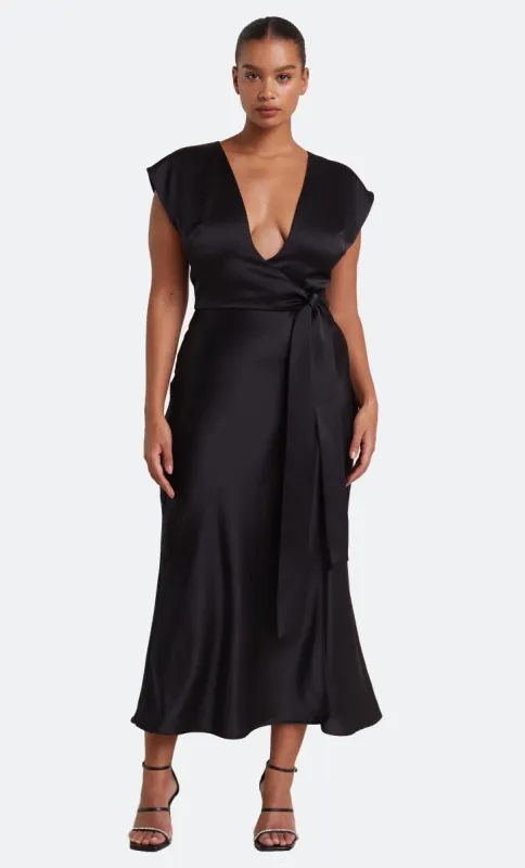 THE DREAMER WRAP DRESS - BLACK sold by bec + bridge