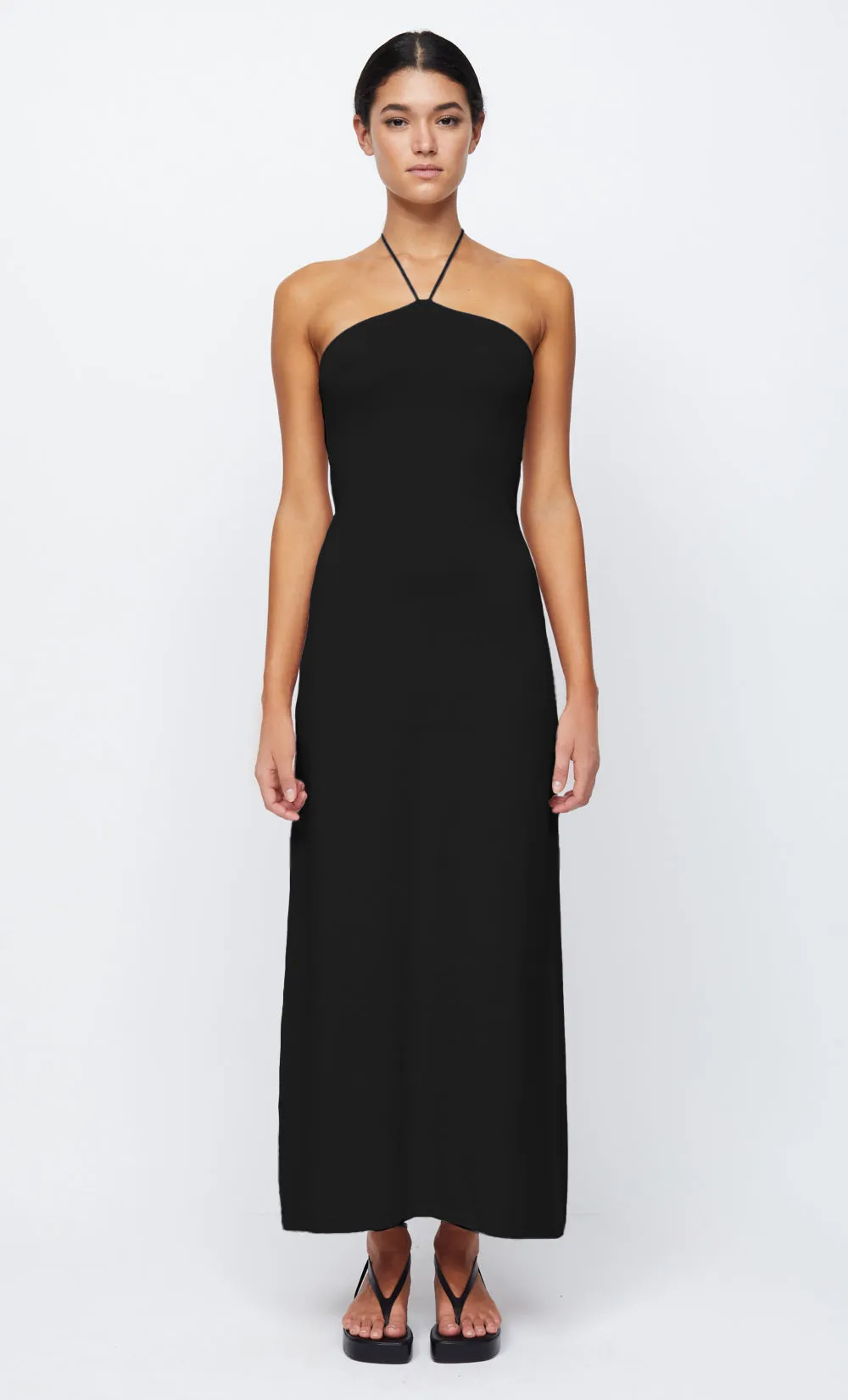 ESMAE HALTER MAXI KNIT DRESS - BLACK sold by bec + bridge