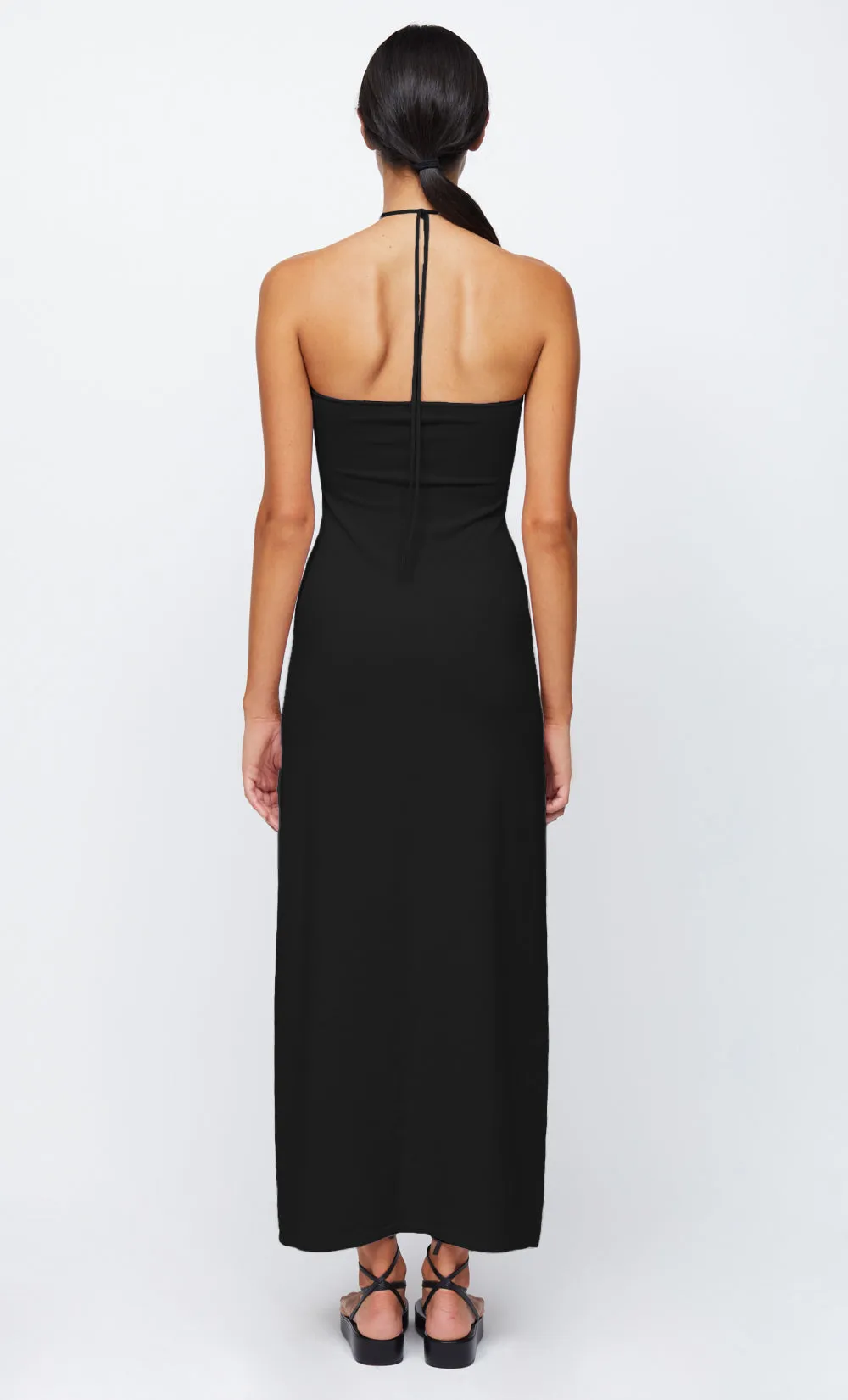 ESMAE HALTER MAXI KNIT DRESS - BLACK sold by bec + bridge product image thumbnail 2