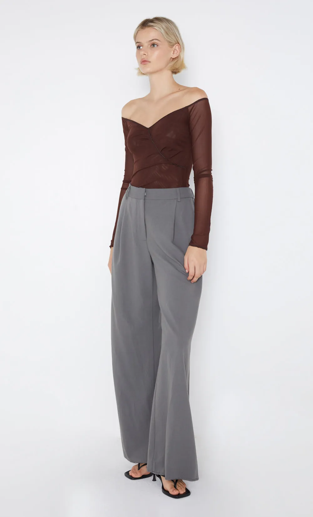ISADORA LONG SLEEVE TOP - CHOCOLATE/BLACK sold by bec + bridge product image thumbnail 3
