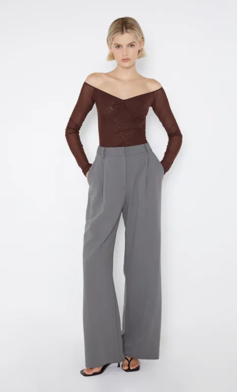 ISADORA LONG SLEEVE TOP - CHOCOLATE/BLACK sold by bec + bridge