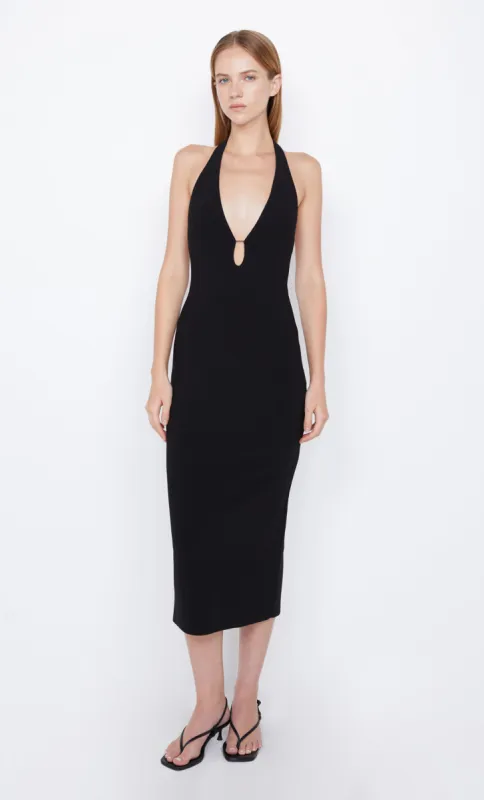 ELVIE HALTER  MIDI DRESS - BLACK sold by bec + bridge