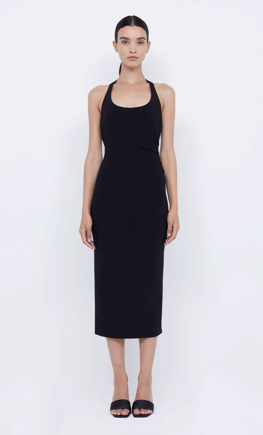 CYNDIE HALTER MIDI DRESS - BLACK sold by bec + bridge
