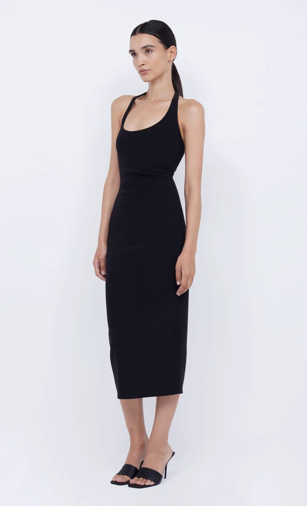 CYNDIE HALTER MIDI DRESS - BLACK sold by bec + bridge product image thumbnail 3