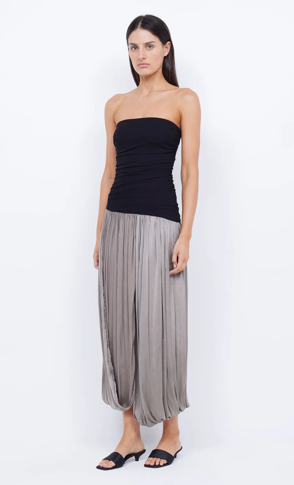 SERENE STRAPLESS MAXI DRESS - BLACK/TAUPE sold by bec + bridge product image thumbnail 4