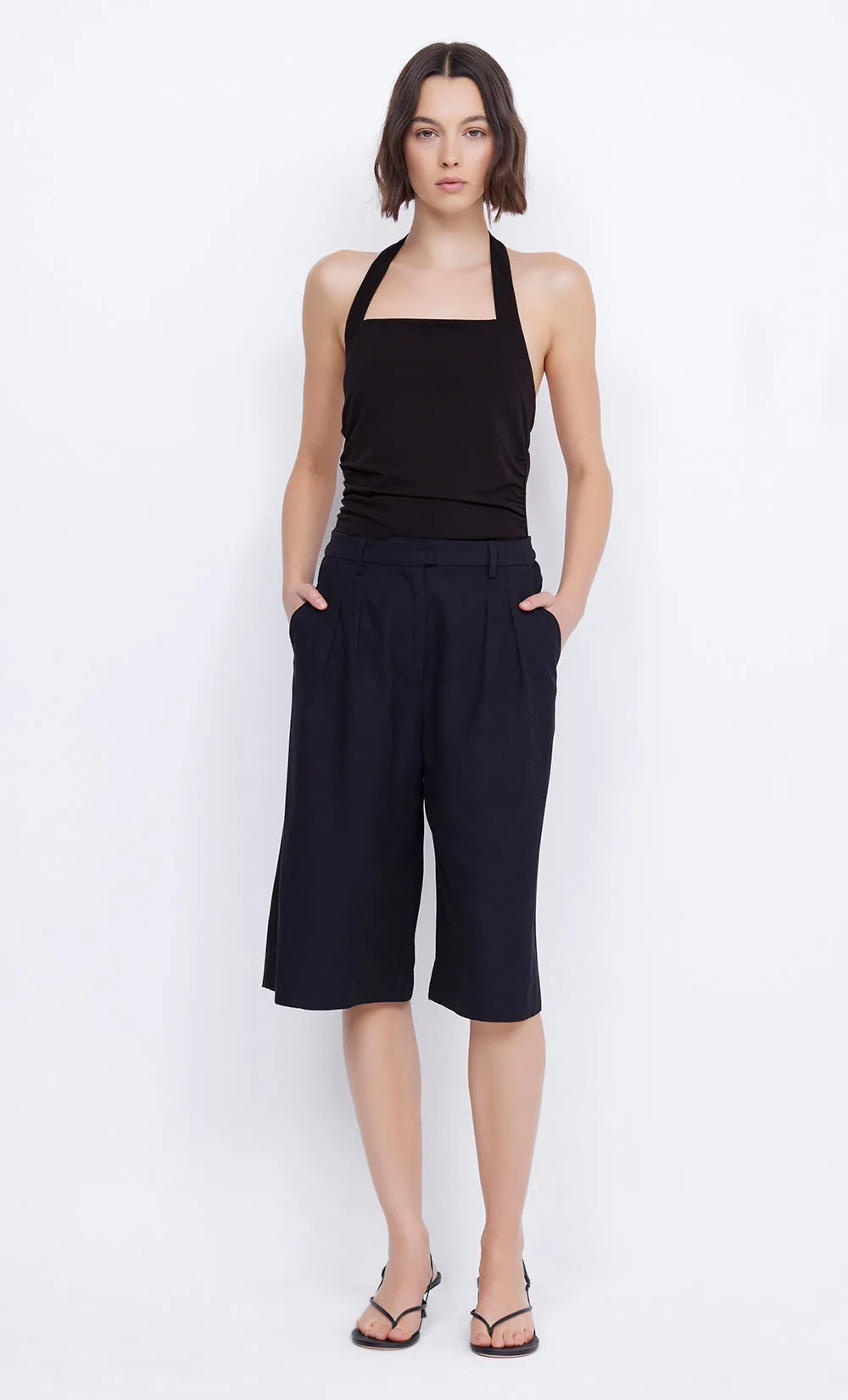 BLANCHE HALTER TOP - BLACK sold by bec + bridge