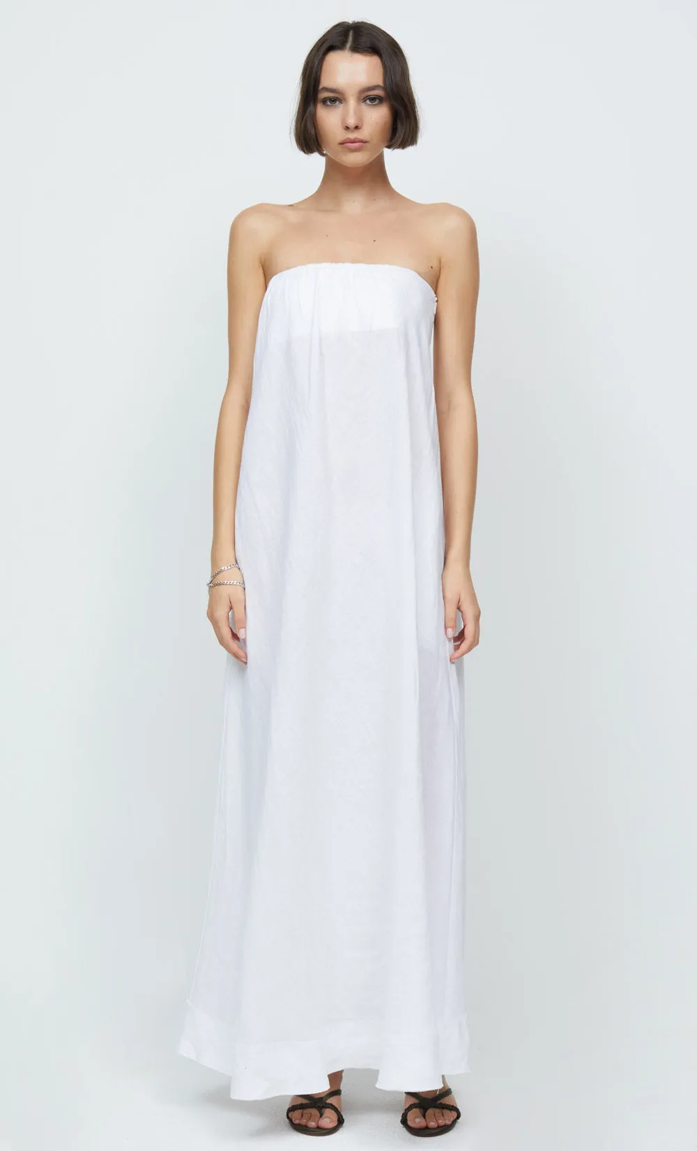 LARA STRAPLESS MAXI DRESS - IVORY sold by bec + bridge