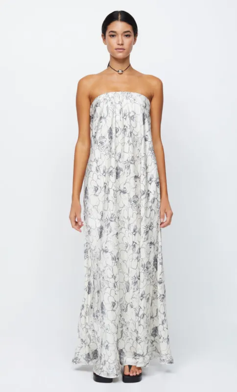 TILLIE STRAPLESS MAXI DRESS - LINEAR FLORAL sold by bec + bridge