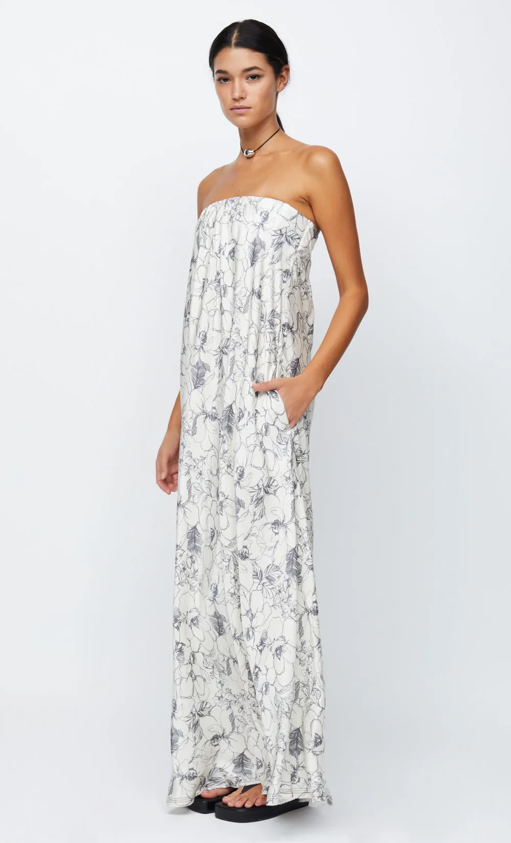 TILLIE STRAPLESS MAXI DRESS - LINEAR FLORAL sold by bec + bridge product image thumbnail 3