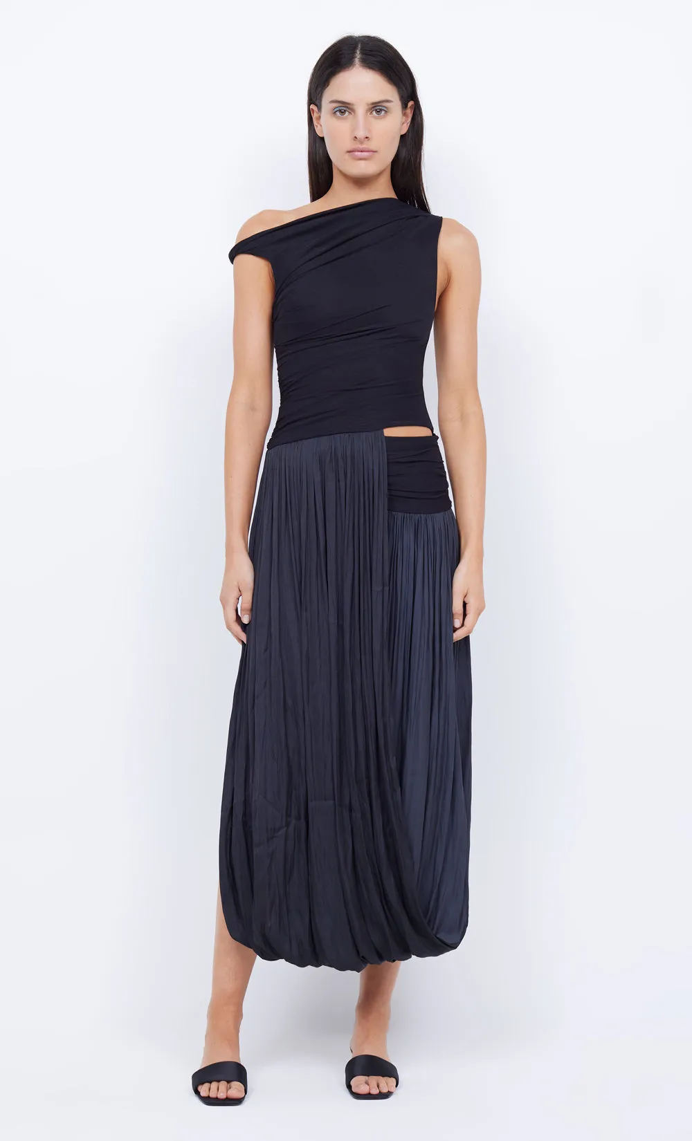 SERENE BOATNECK MAXI DRESS - BLACK sold by bec + bridge