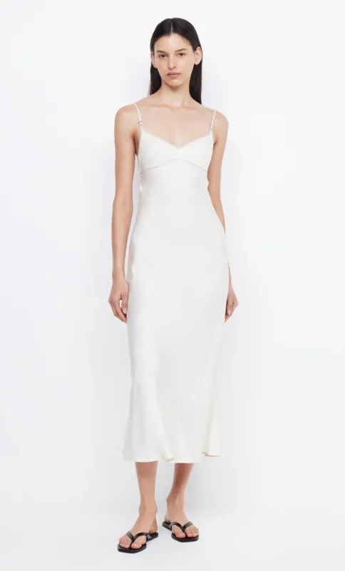 EMERY MIDI DRESS - IVORY/BLACK sold by bec + bridge