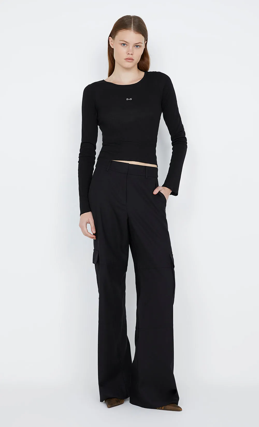 B+B LONG SLEEVE TOP - BLACK sold by bec + bridge