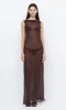 TURNER BOATNECK MAXI DRESS - CHOCOLATE/BLACK sold by bec + bridge