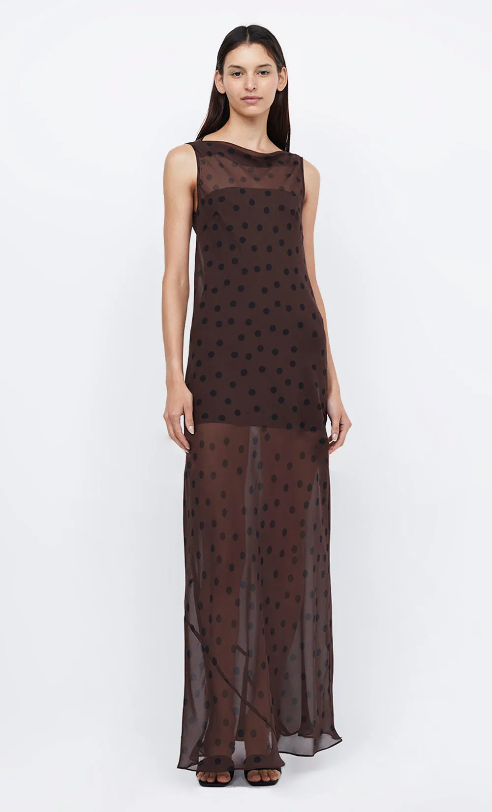 TURNER BOATNECK MAXI DRESS - CHOCOLATE/BLACK sold by bec + bridge