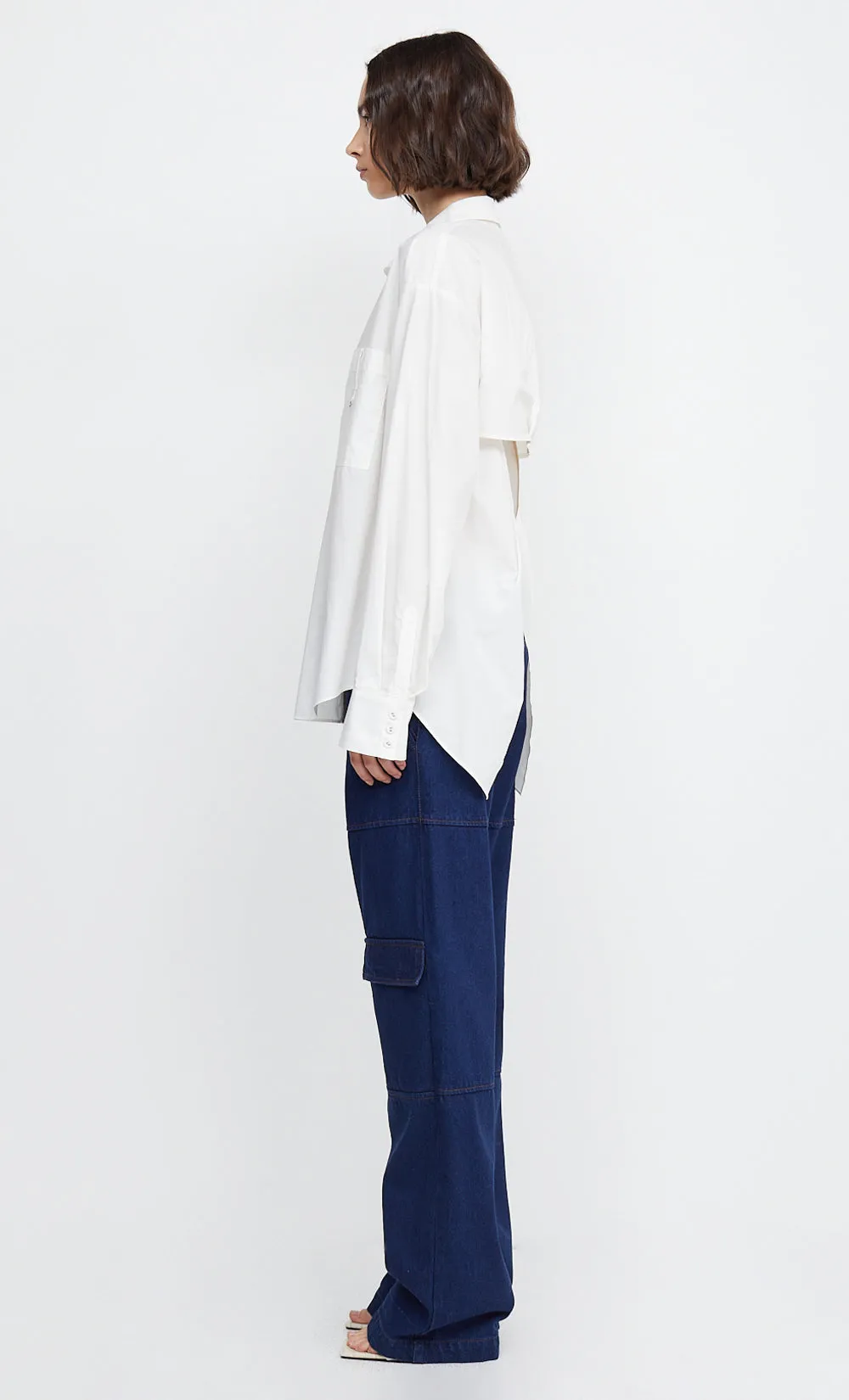 KELZIERA OPEN BACK SHIRT - WHITE sold by bec + bridge product image thumbnail 4