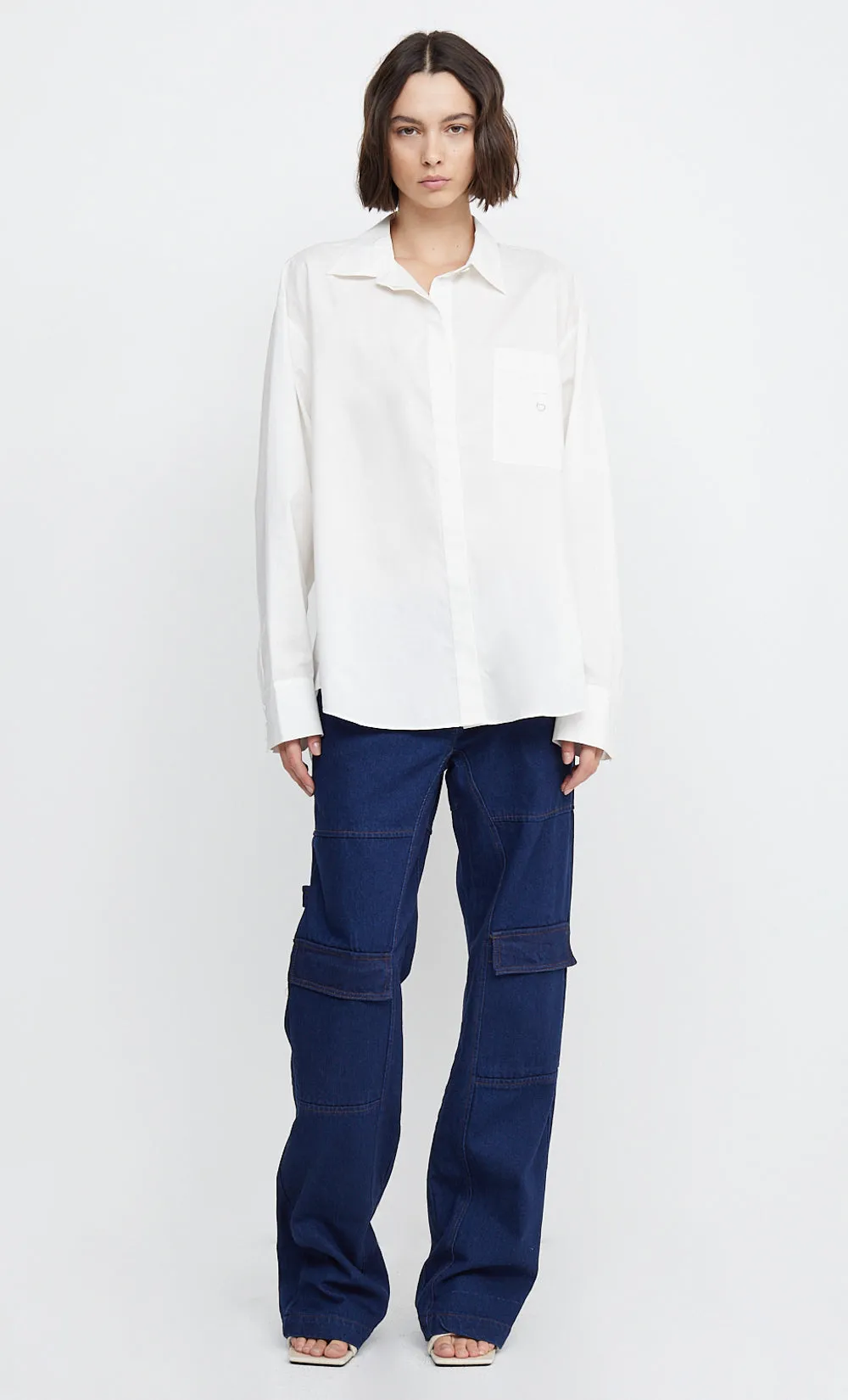 KELZIERA OPEN BACK SHIRT - WHITE sold by bec + bridge