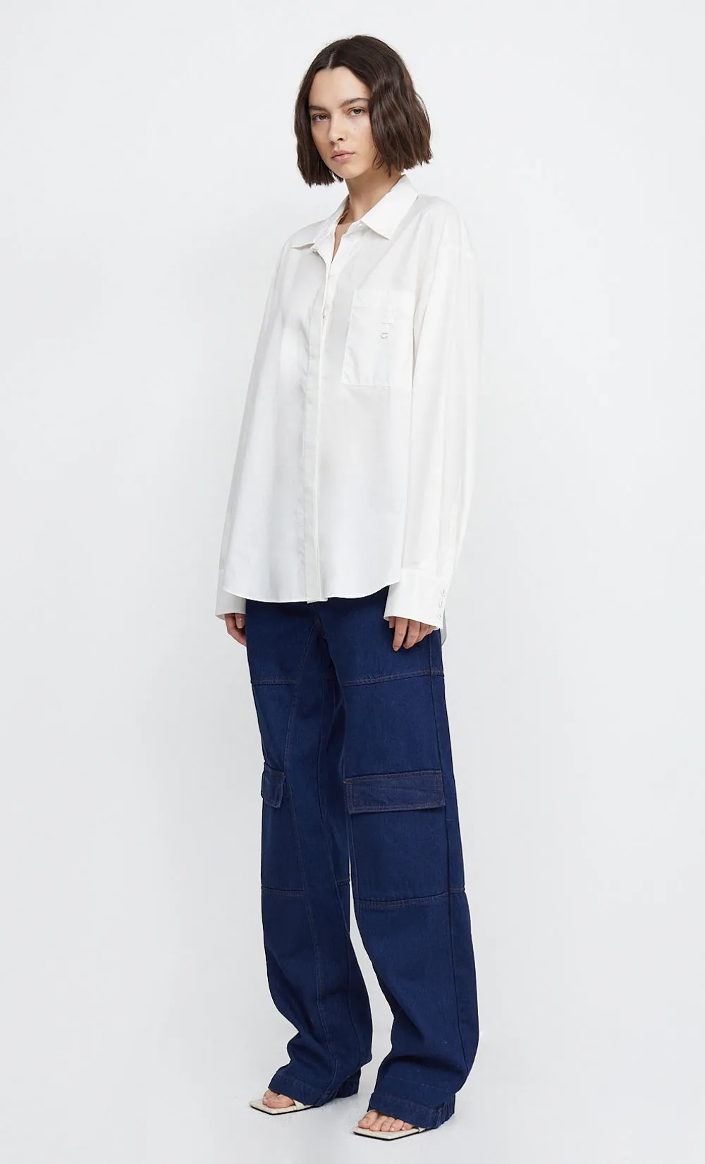KELZIERA OPEN BACK SHIRT - WHITE sold by bec + bridge product image thumbnail 3