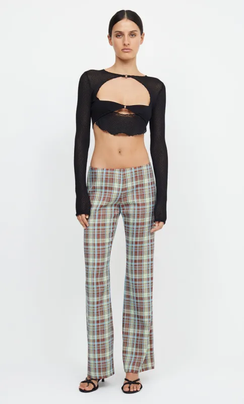 VERONICA LONG SLEEVE KNIT CROP TOP - BLACK sold by bec + bridge