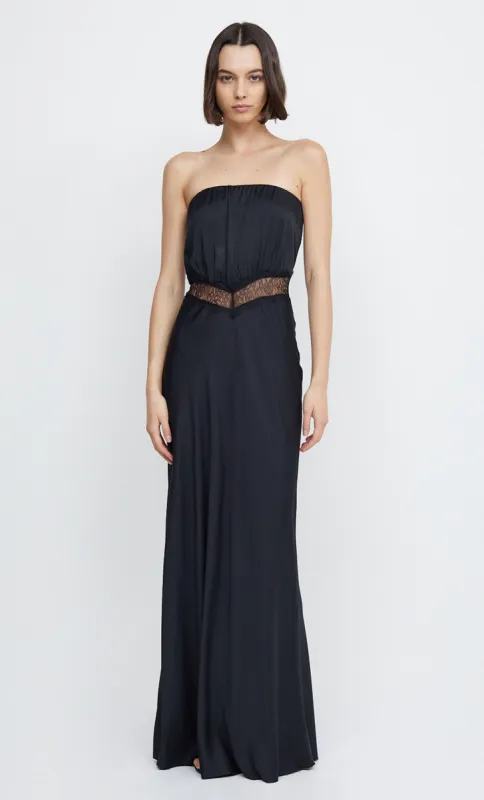 SPENCER LACE STRAPLESS MAXI - BLACK/BLACK made by bec + bridge