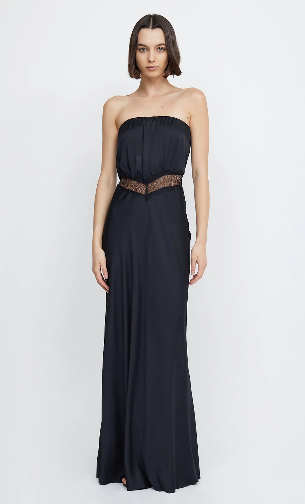 SPENCER LACE STRAPLESS MAXI - BLACK/BLACK sold by bec + bridge