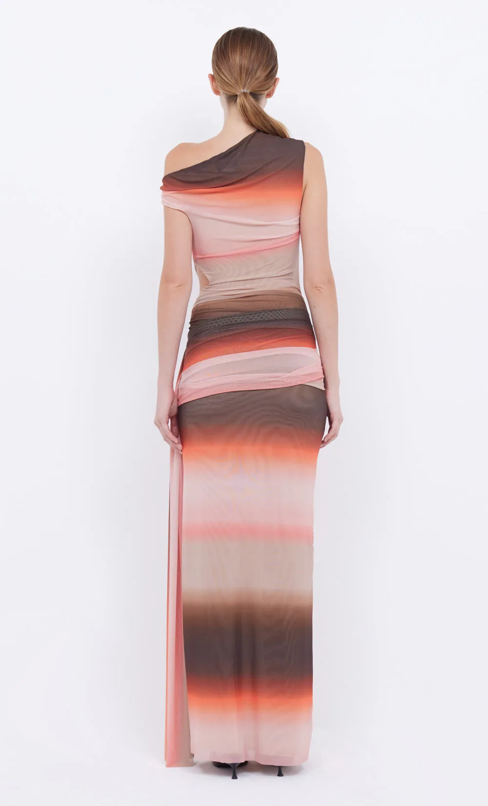 LOUNA ASYM DRESS - CHOC/PINK OMBRE sold by bec + bridge product image thumbnail 2