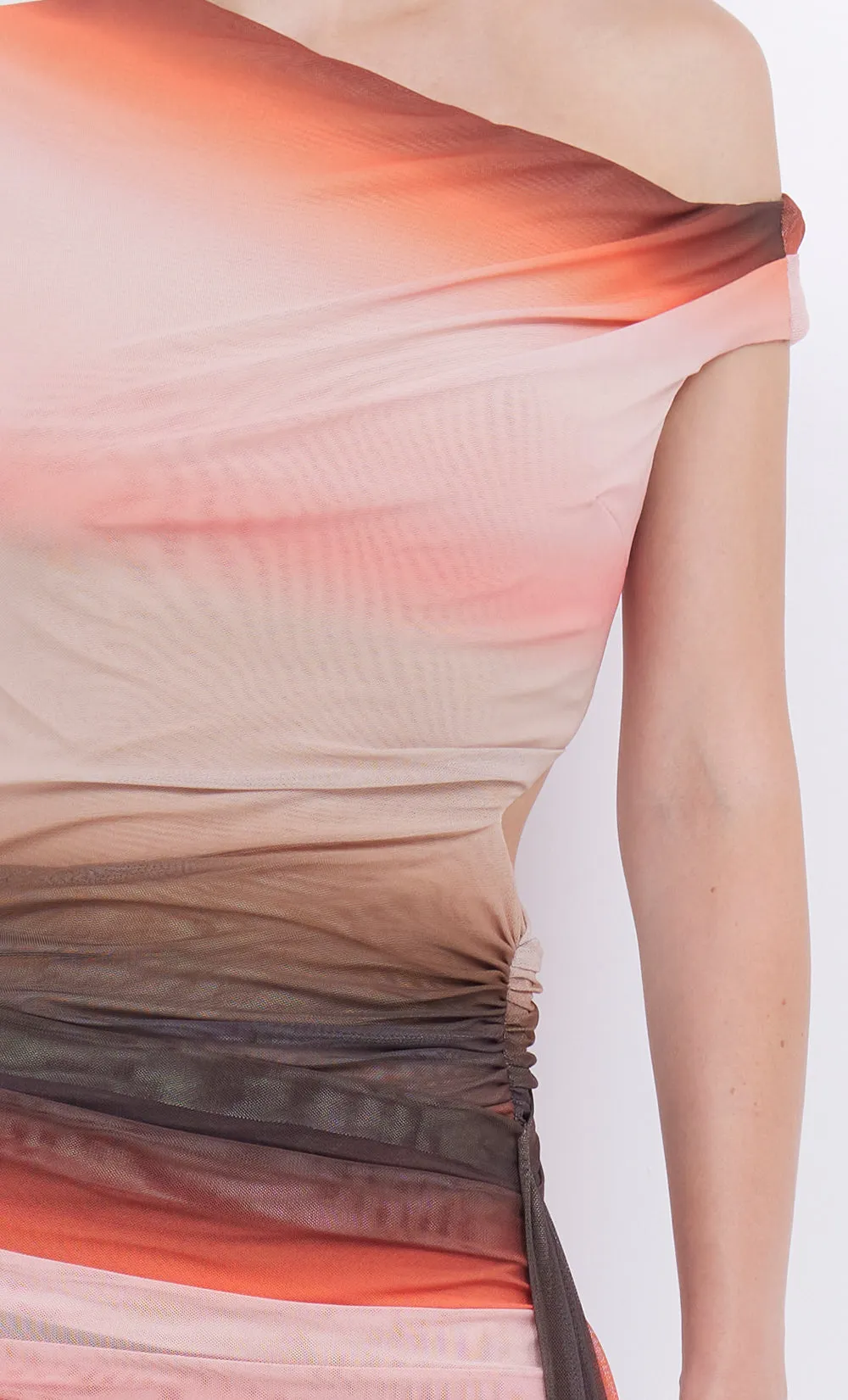 LOUNA ASYM DRESS - CHOC/PINK OMBRE sold by bec + bridge product image thumbnail 5