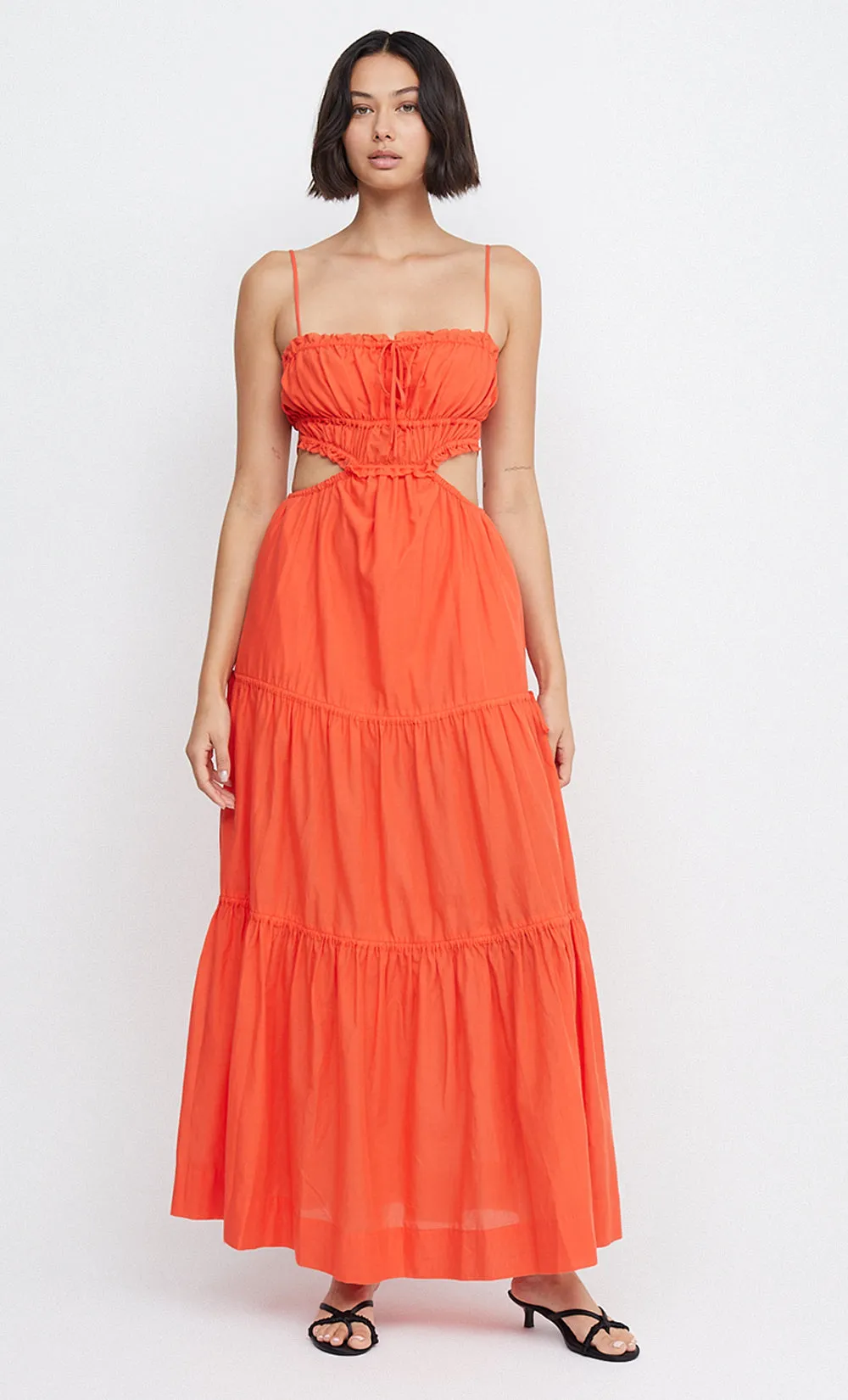 ALEXANDRA TIE MAXI DRESS - FIRE RED sold by bec + bridge