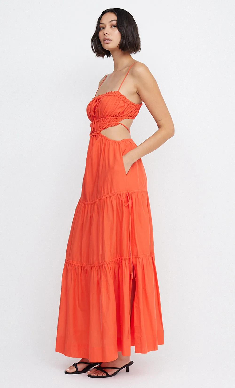 ALEXANDRA TIE MAXI DRESS - FIRE RED sold by bec + bridge product image thumbnail 3